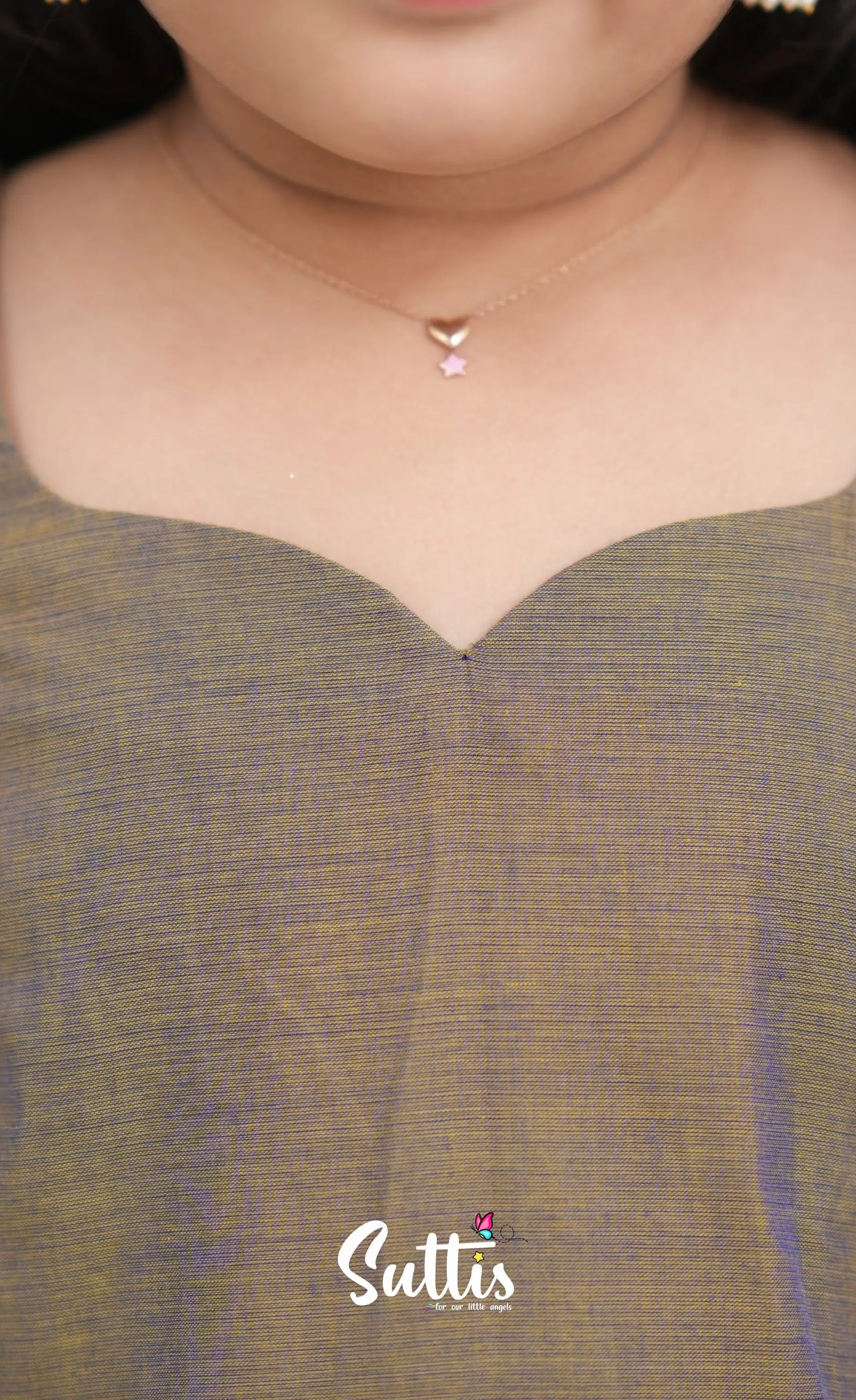 Cotton Pavadai Sattai Brownish grey and dark plum Kids Suttis