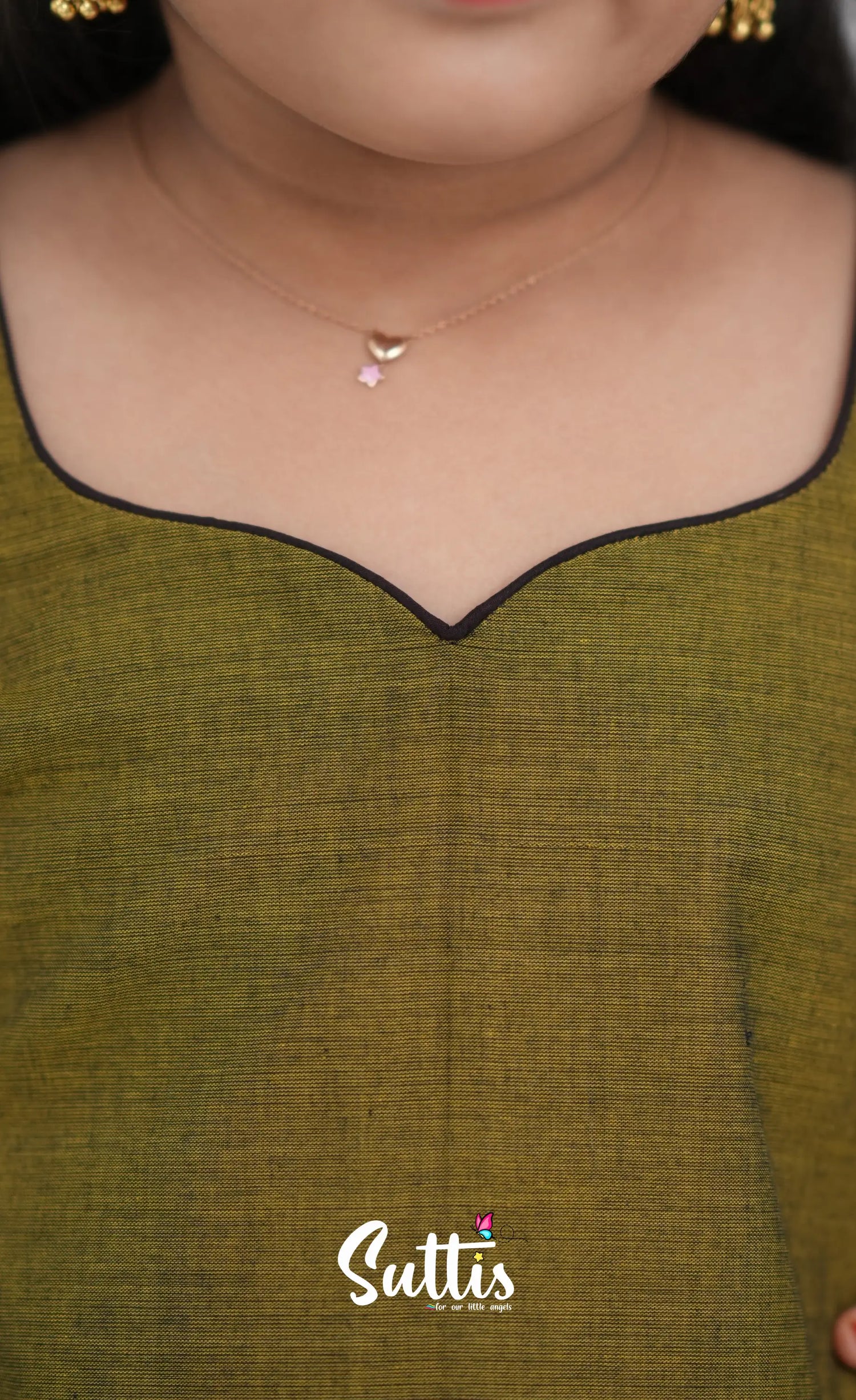 Cotton Pavadai Sattai Two tone Henna Brown and maroon Kids Suttis