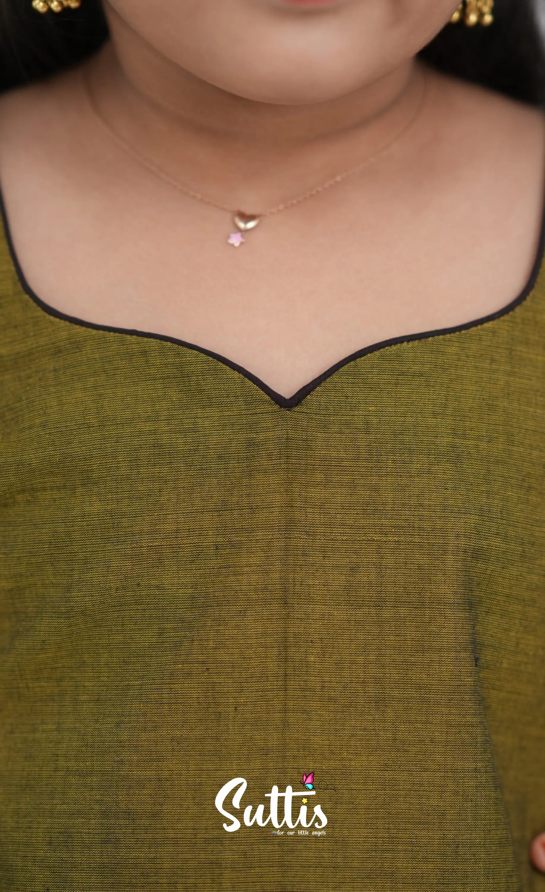 Cotton Pavadai Sattai Two tone Henna Brown and maroon Kids Suttis