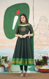 Dark Forest Green and Green Cotton Anarkali Anarkalis