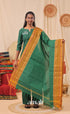 Dark Green With Deep Mustard Chettinad Cotton Dupatta salwar