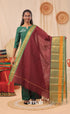 Dark Maroon With Green Chettinad Cotton Dupatta salwar