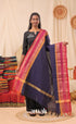 Dark Navy With Magenta Chettinad Cotton Dupatta salwar