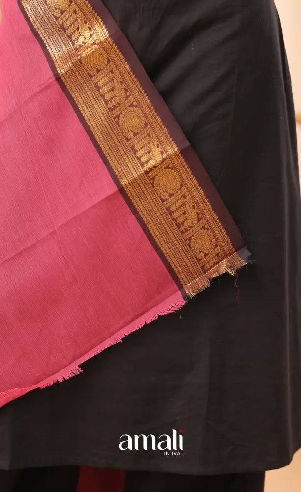 Dark Pink With Maroon Chettinad Cotton Dupatta salwar