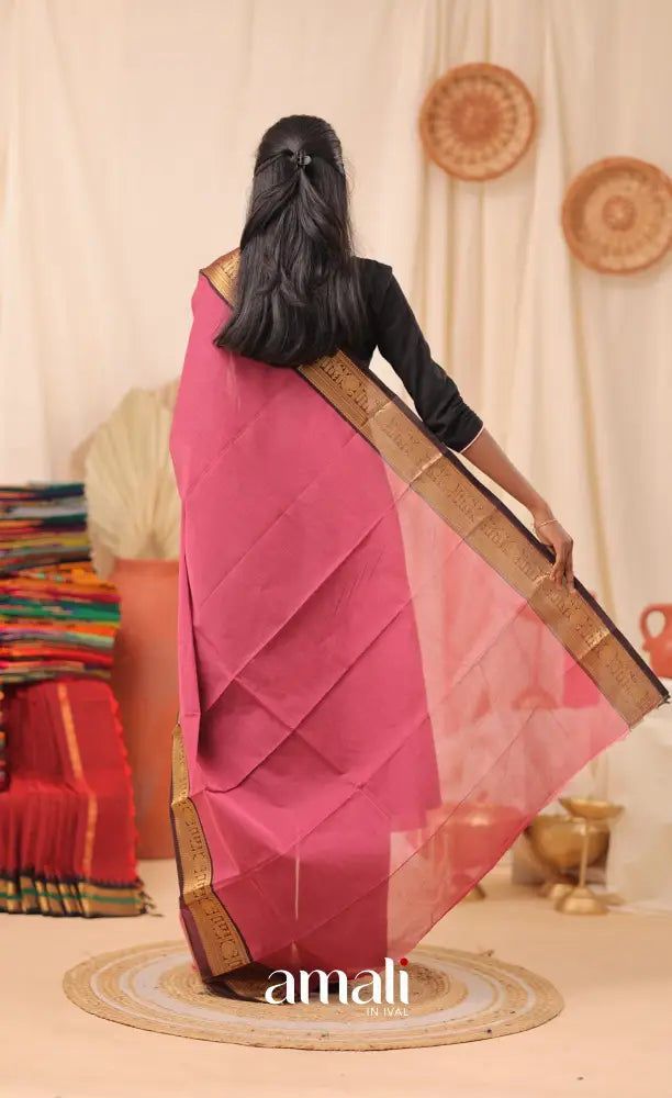 Dark Pink With Maroon Chettinad Cotton Dupatta salwar