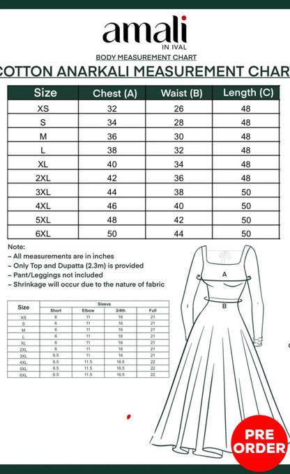 Dark Plum and Green Cotton Anarkali Anarkalis