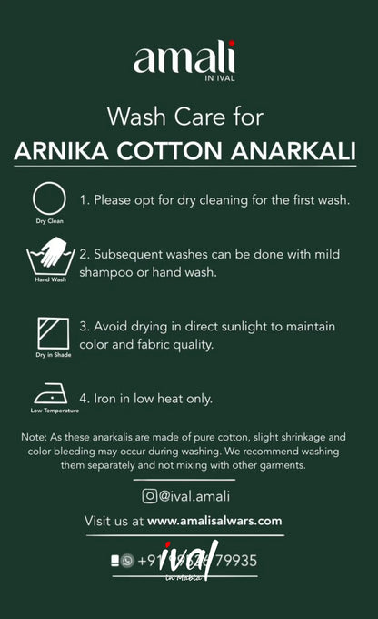 Dark Plum and Green Cotton Anarkali Anarkalis