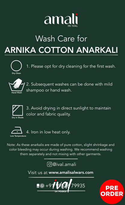 Dark Plum and Green Cotton Anarkali Anarkalis