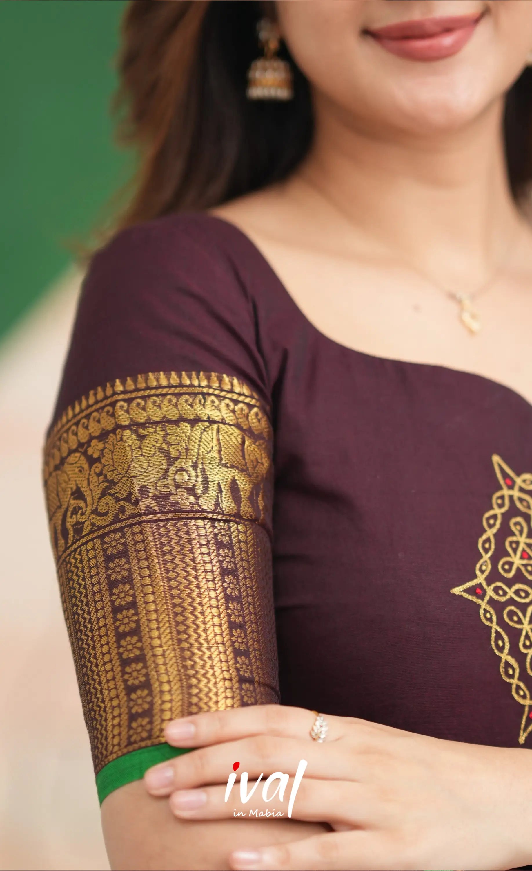 Dark Wine and Green Cotton Anarkali - PRE ORDER Anarkalis