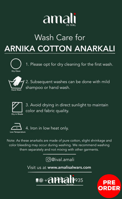 Dark Plum and Green Cotton Anarkali Anarkalis