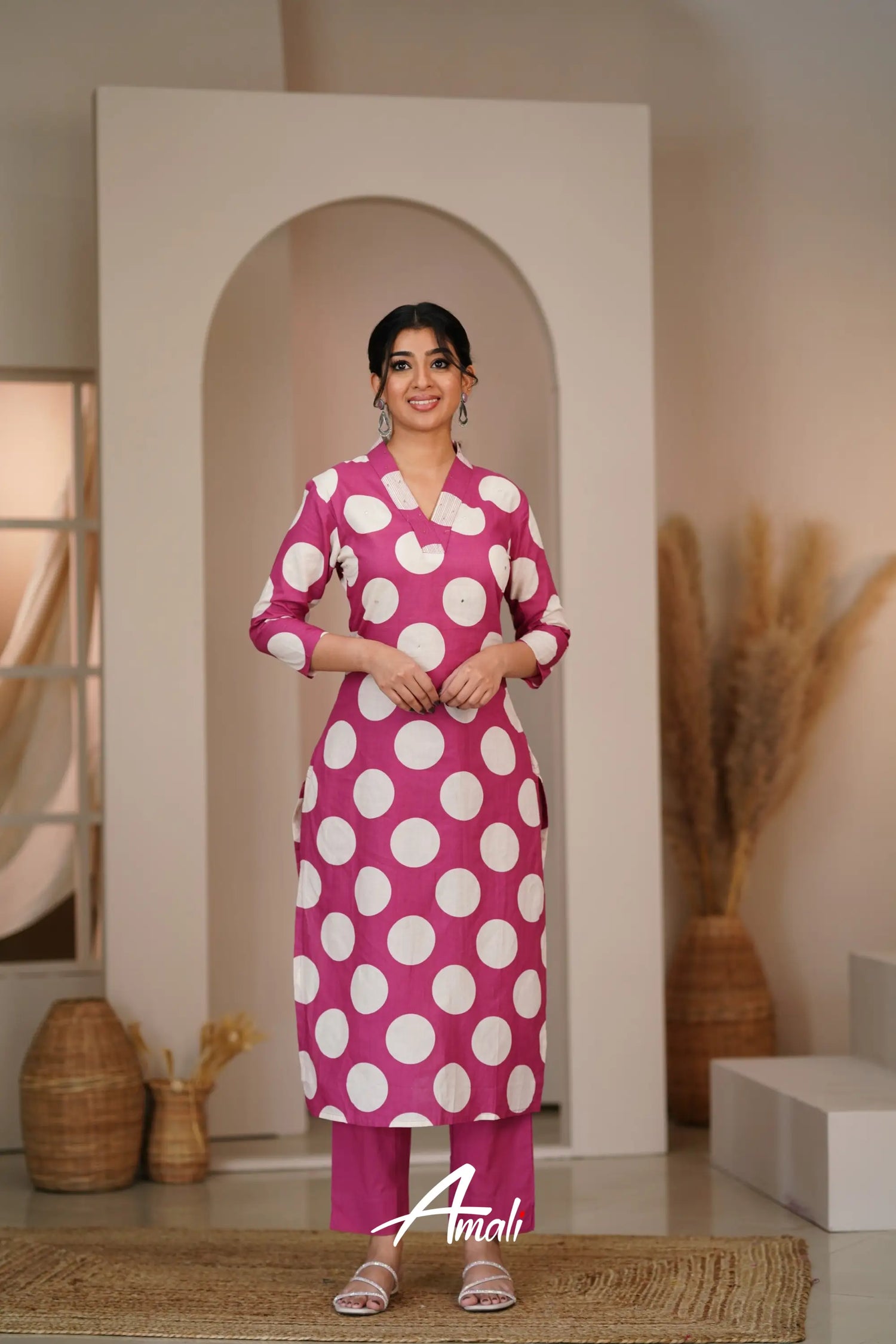 Dusty Pink Cotton Salwar Anarkalis