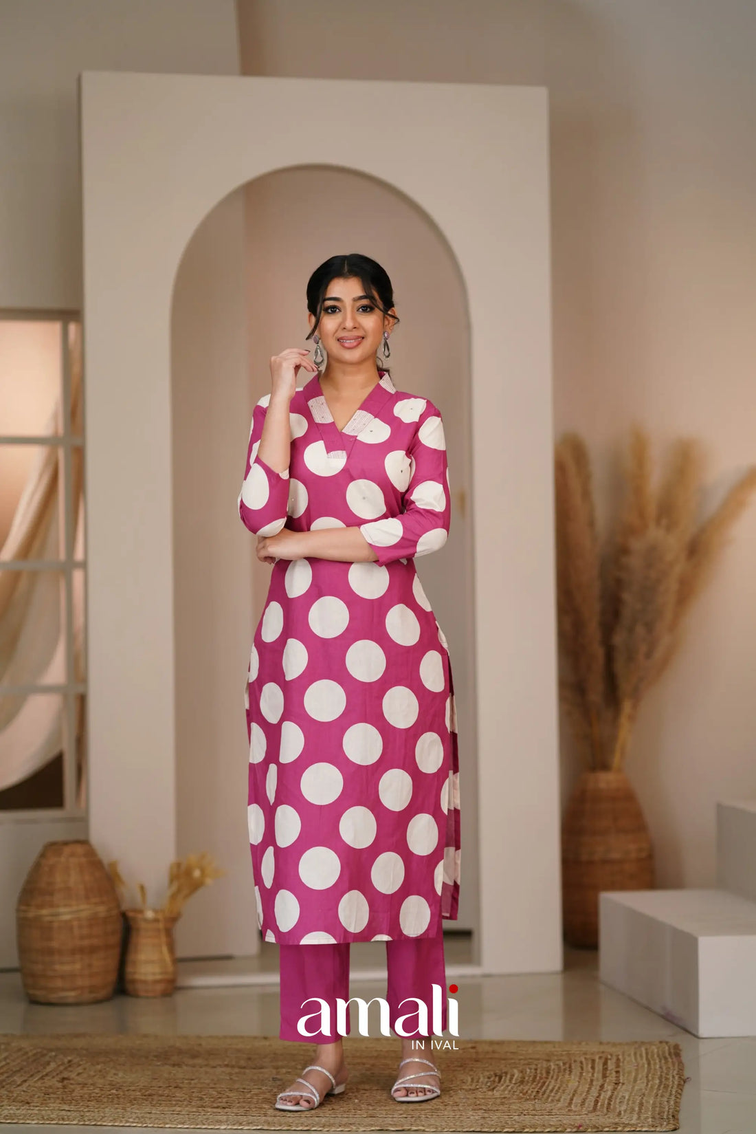 Dusty Pink Cotton Salwar Anarkalis