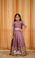 Gaji Silk Croptop & Skirt - Mauve Kids-Suttis