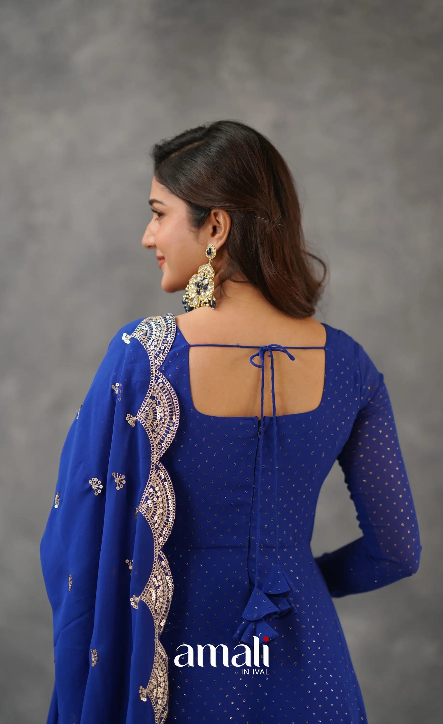 Georgette Anarkali - Royal Blue Anarkalis