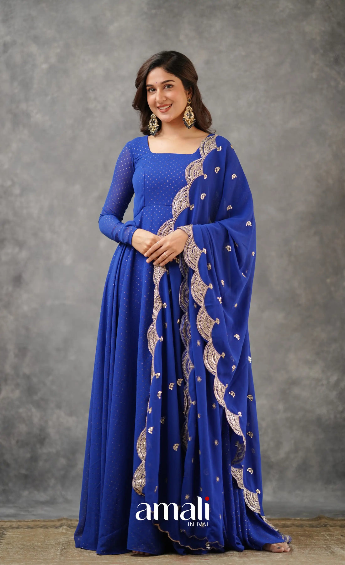 Georgette Anarkali - Royal Blue Anarkalis