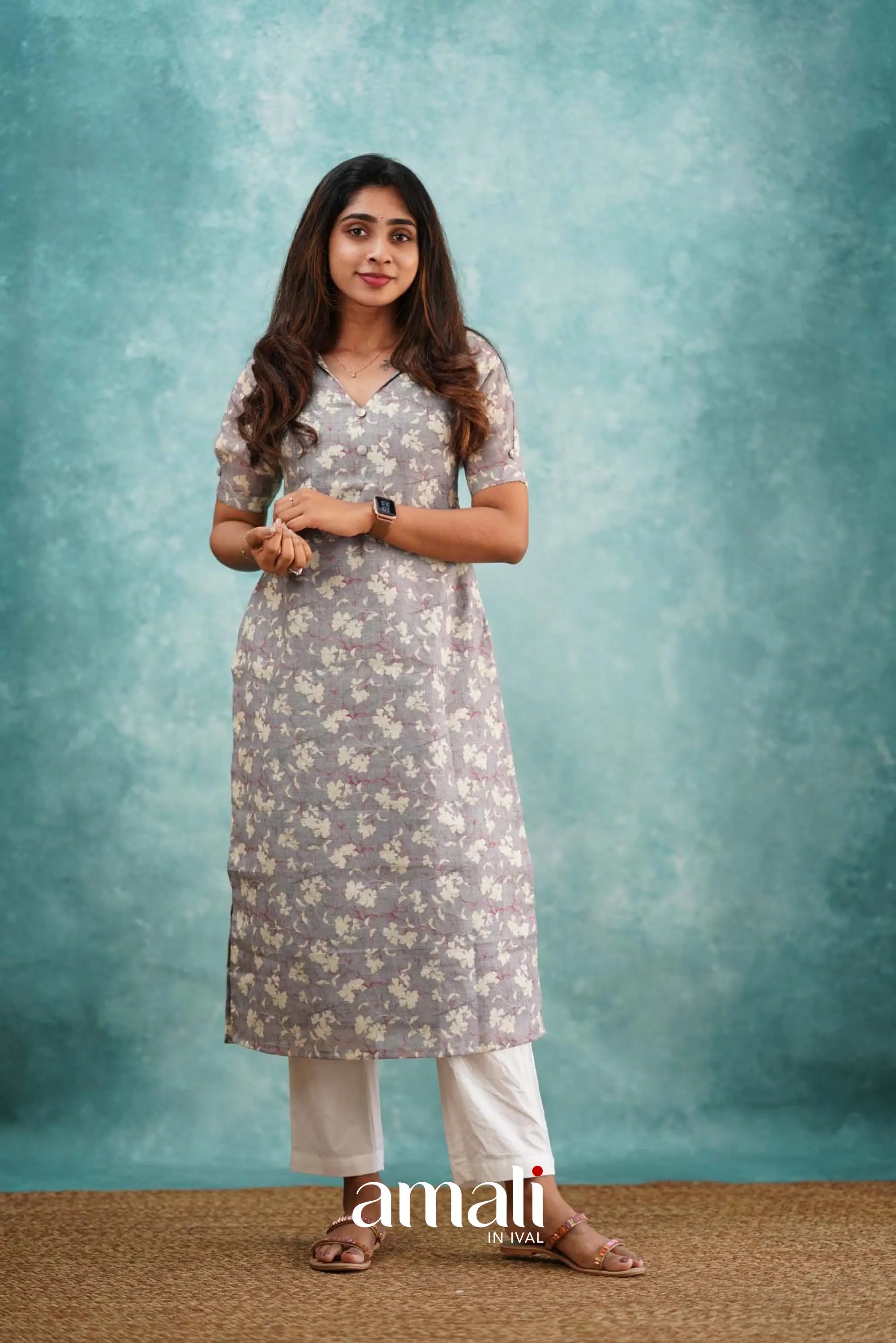 Grey Semi Linen Co-ord Set Co-ord sets