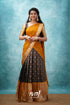 Izhaiyini - Black And Mustard Gold Banarasi Tissue Halfsaree Half Sarees