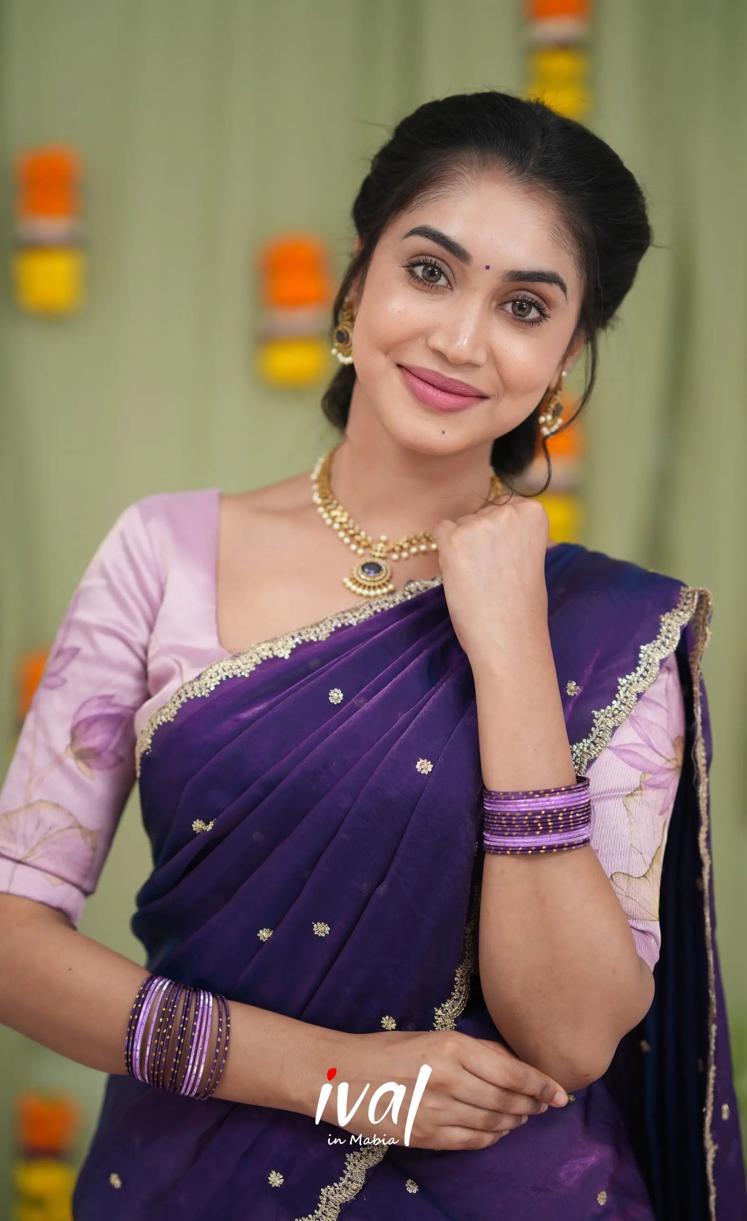 Izhaiyini Kota Halfsaree - Light Lavender and Purple Half Sarees