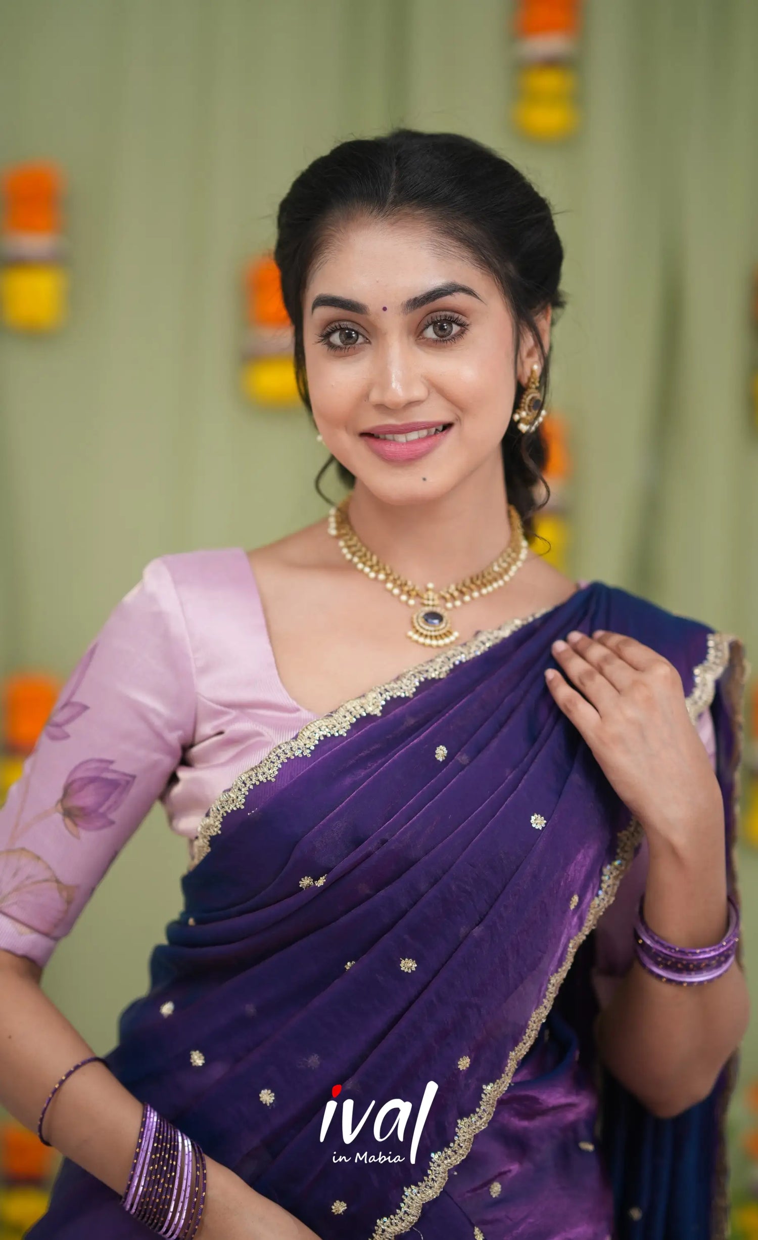 Izhaiyini Kota Halfsaree - Light Lavender and Purple Half Sarees