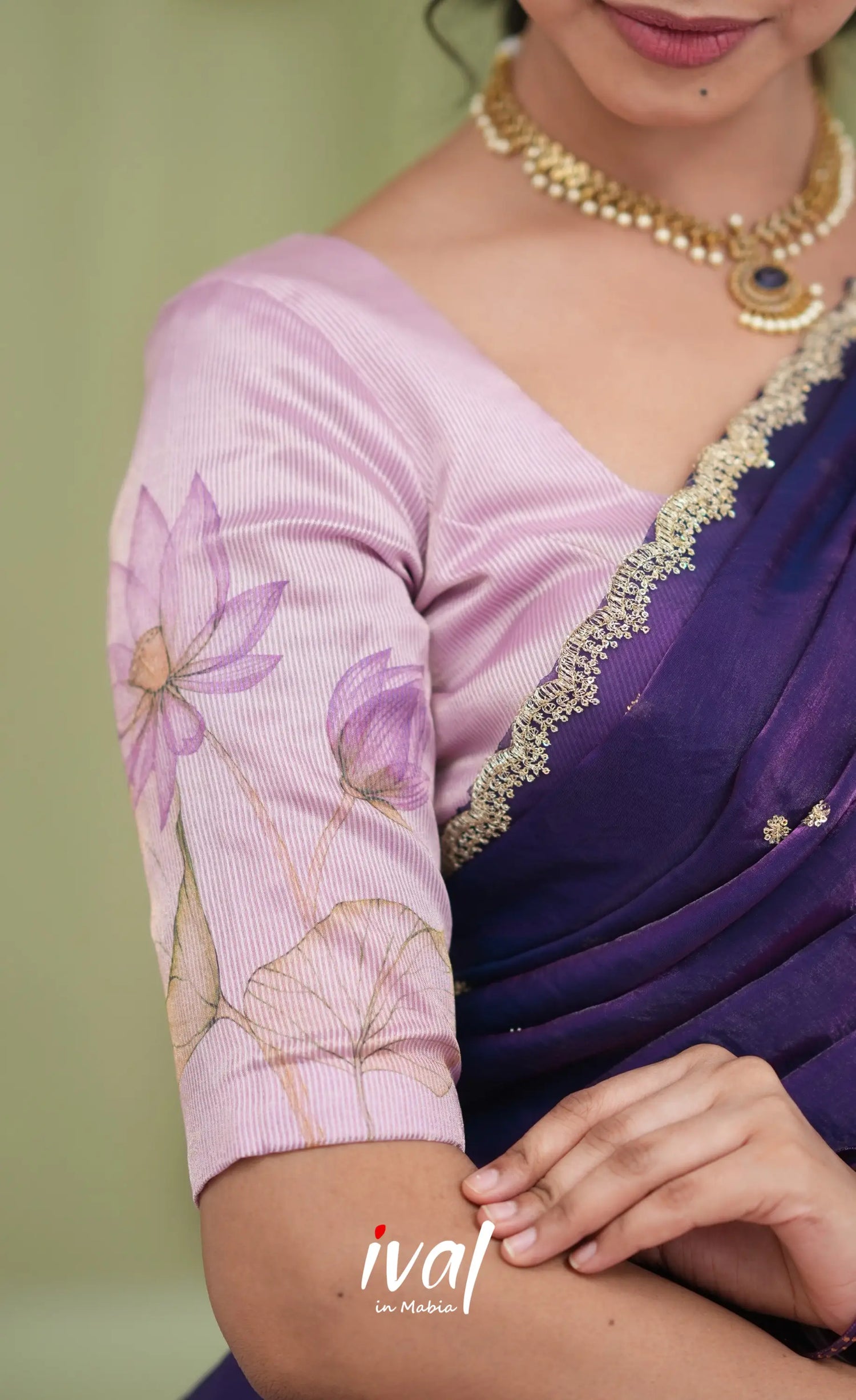 Izhaiyini Kota Halfsaree - Light Lavender and Purple Half Sarees