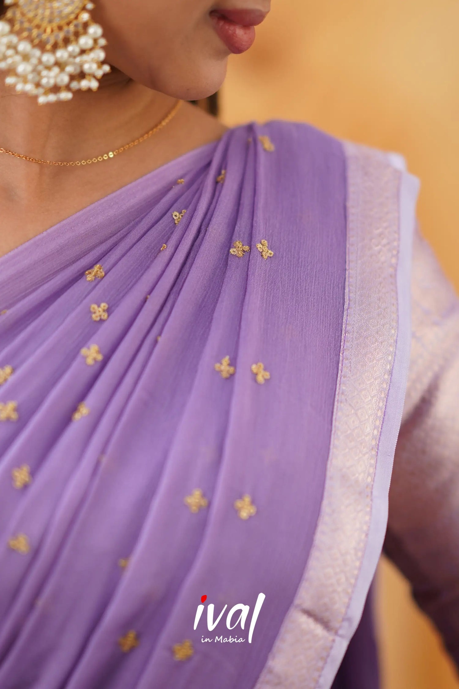 Izhaiyini - Lavender Banarasi Tissue Halfsaree Half Sarees