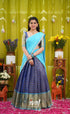 Izhaiyini Organza Halfsaree - Dark blue and Light blue (Copy) - Half Sarees