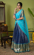 Izhaiyini Organza Halfsaree - Dark blue and Light blue - Half Sarees