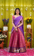 Izhaiyini Organza Halfsaree - Dark pink and Deep purple - Half Sarees