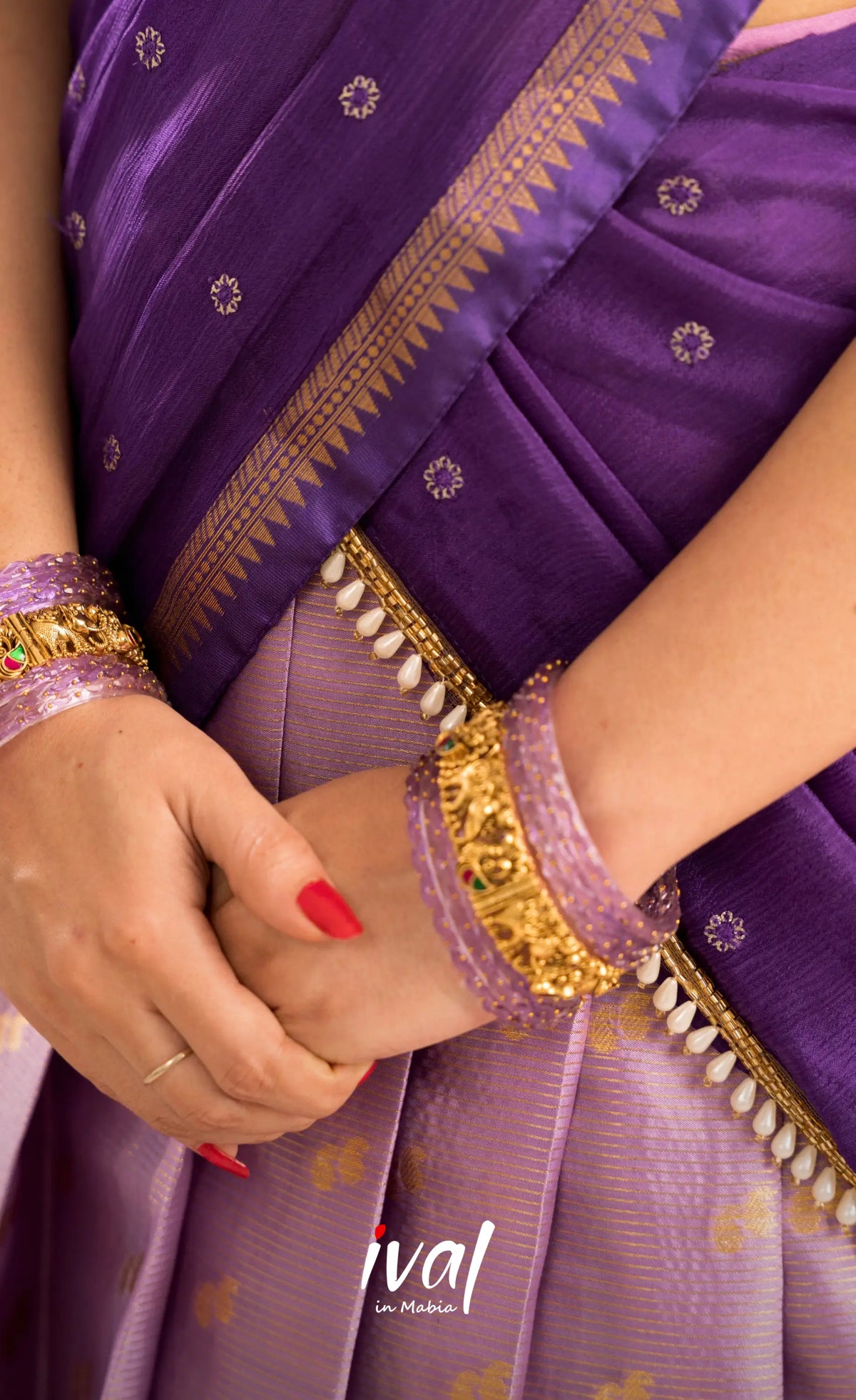 Izhaiyini Organza Halfsaree - Lavender and Purple - Half Sarees