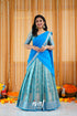 Izhaiyini Organza Halfsaree - Light Blue And Sky Half Sarees