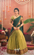 Izhaiyini Organza Halfsaree - Light green and Bottle green - Half Sarees