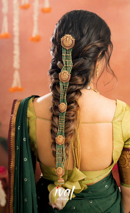 Izhaiyini Organza Halfsaree - Light green and Bottle green - Half Sarees