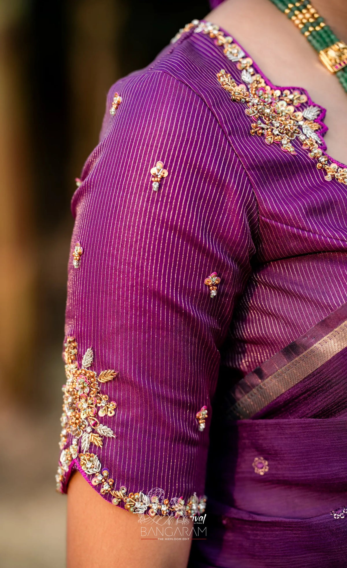 Izhaiyini Organza Halfsaree - Light Sea Blue and Purple Aaari Organza Halfsaree - Half Sarees