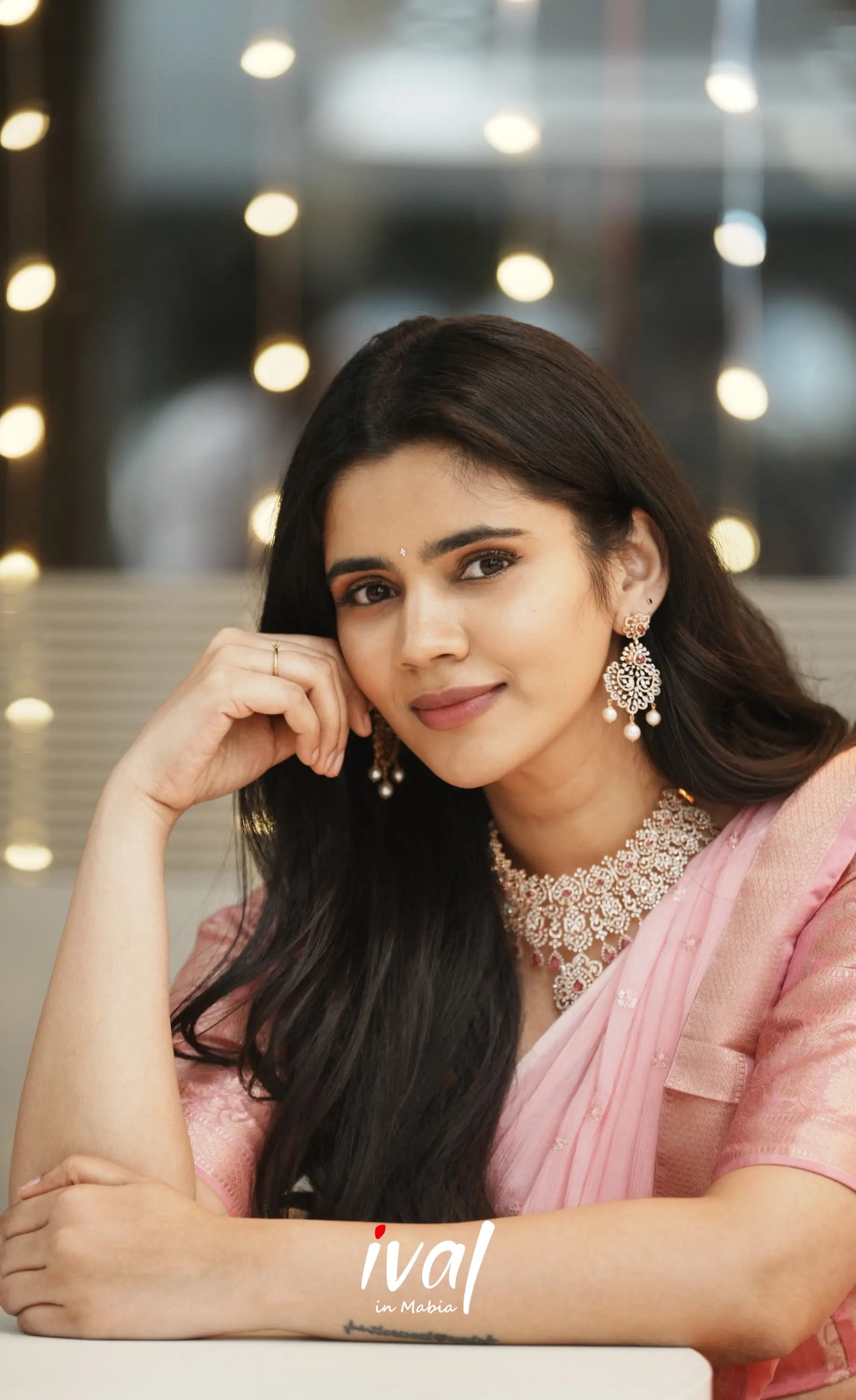 Izhaiyini Organza Halfsaree - Pink and Baby Pink - Half Sarees