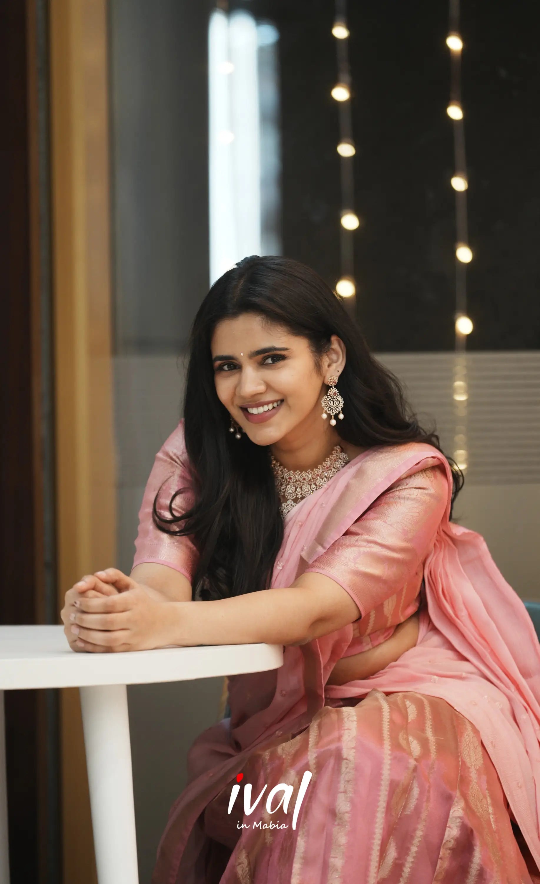 Izhaiyini Organza Halfsaree - Pink and Baby Pink - Half Sarees