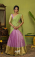 Izhaiyini Organza Halfsaree - Pinkish lavender and Light green - Half Sarees