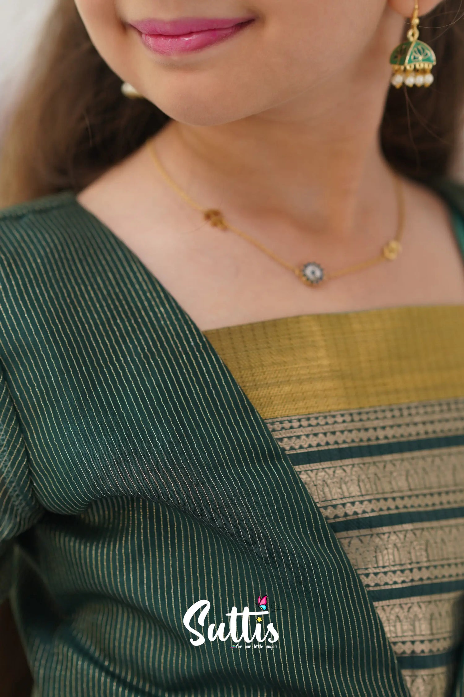 Izhaiyini Pavadai Sattai Teal Green and Dark Green – Ivalinmabia