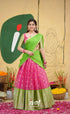 Izhaiyini - Pink and Light Green Organza Halfsaree - Half Sarees
