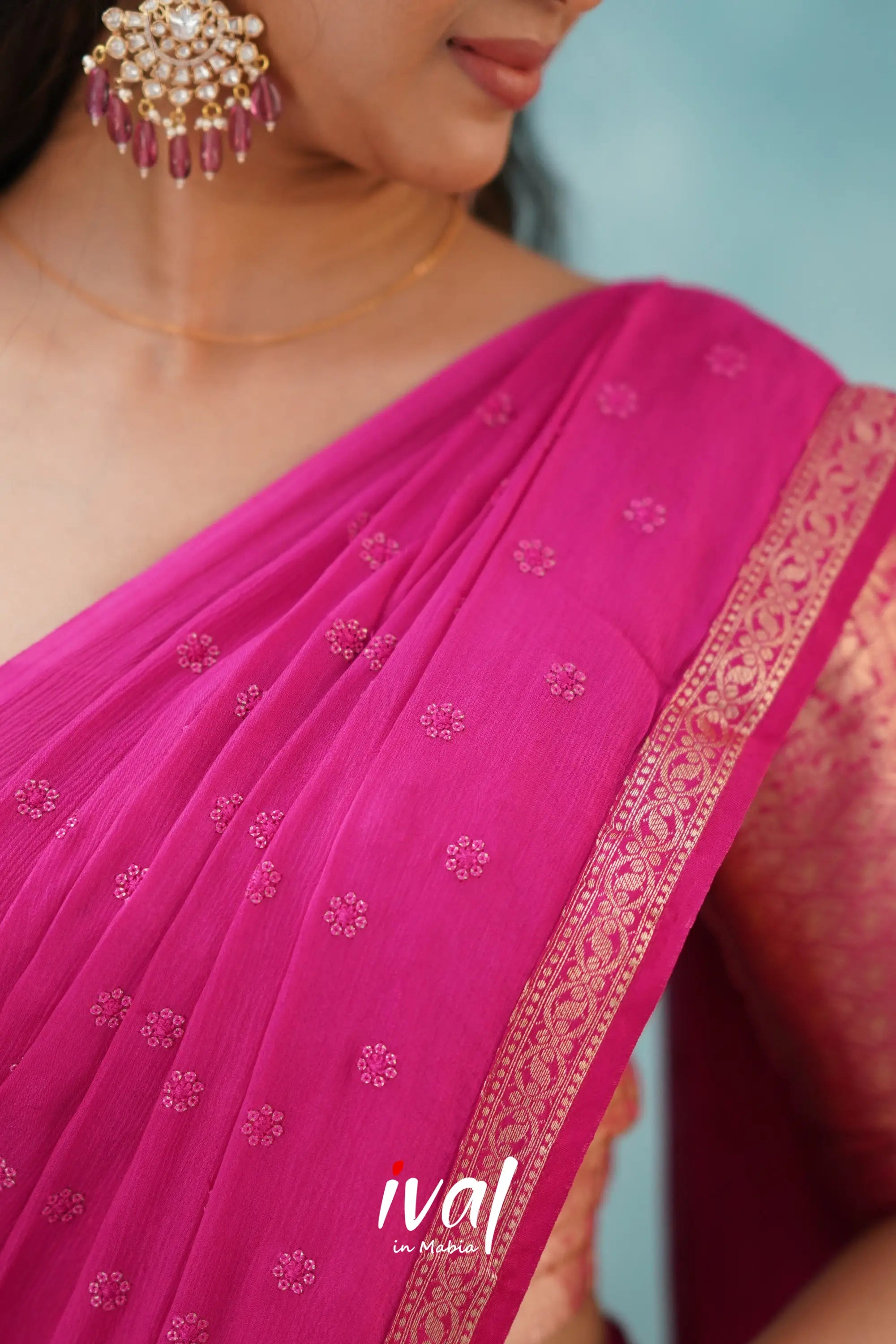 Izhaiyini - Pink Banarasi Tissue Halfsaree Half Sarees