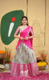 Izhaiyini - Pink Floral Organza Halfsaree - Half Sarees