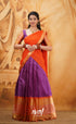 Izhaiyini - Shade Of Purple And Orange Tone Organza Halfsaree Half Sarees