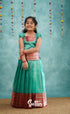 Izhaiyini Teal Shade And Red Tone Organza Pavadai Sattai Kids-Suttis