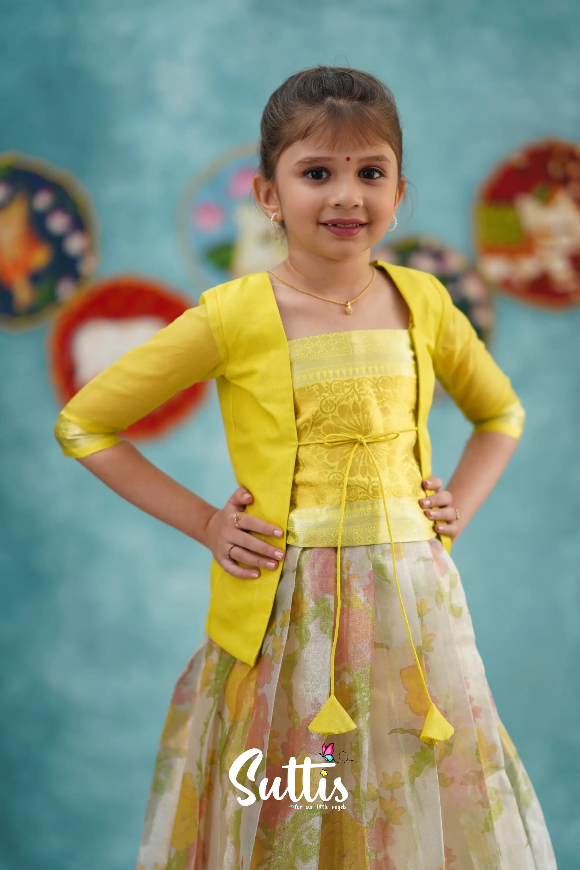 Izhaiyini - Yellow Organza Pavadai Sattai Kids-Suttis