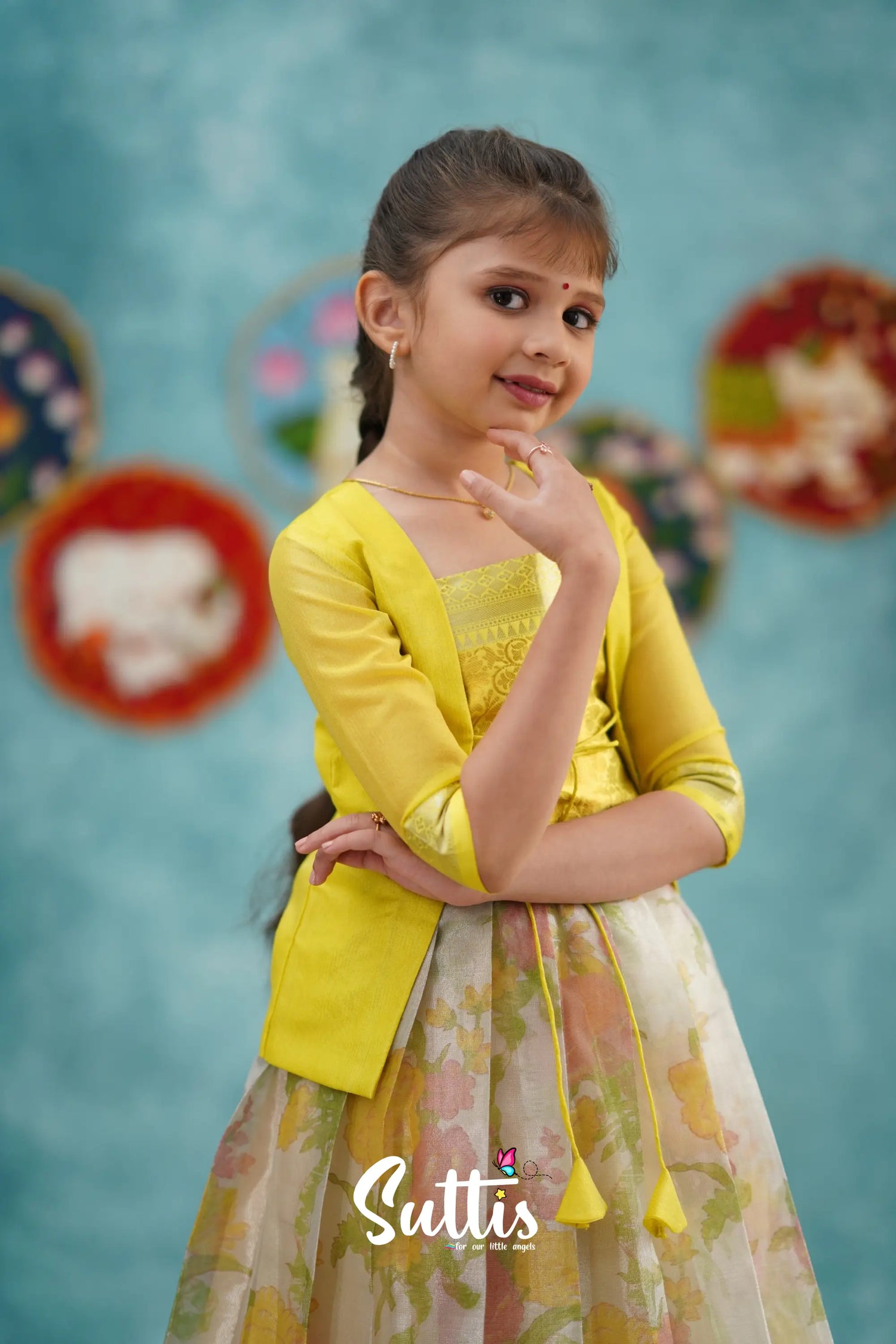 Izhaiyini - Yellow Organza Pavadai Sattai Kids-Suttis