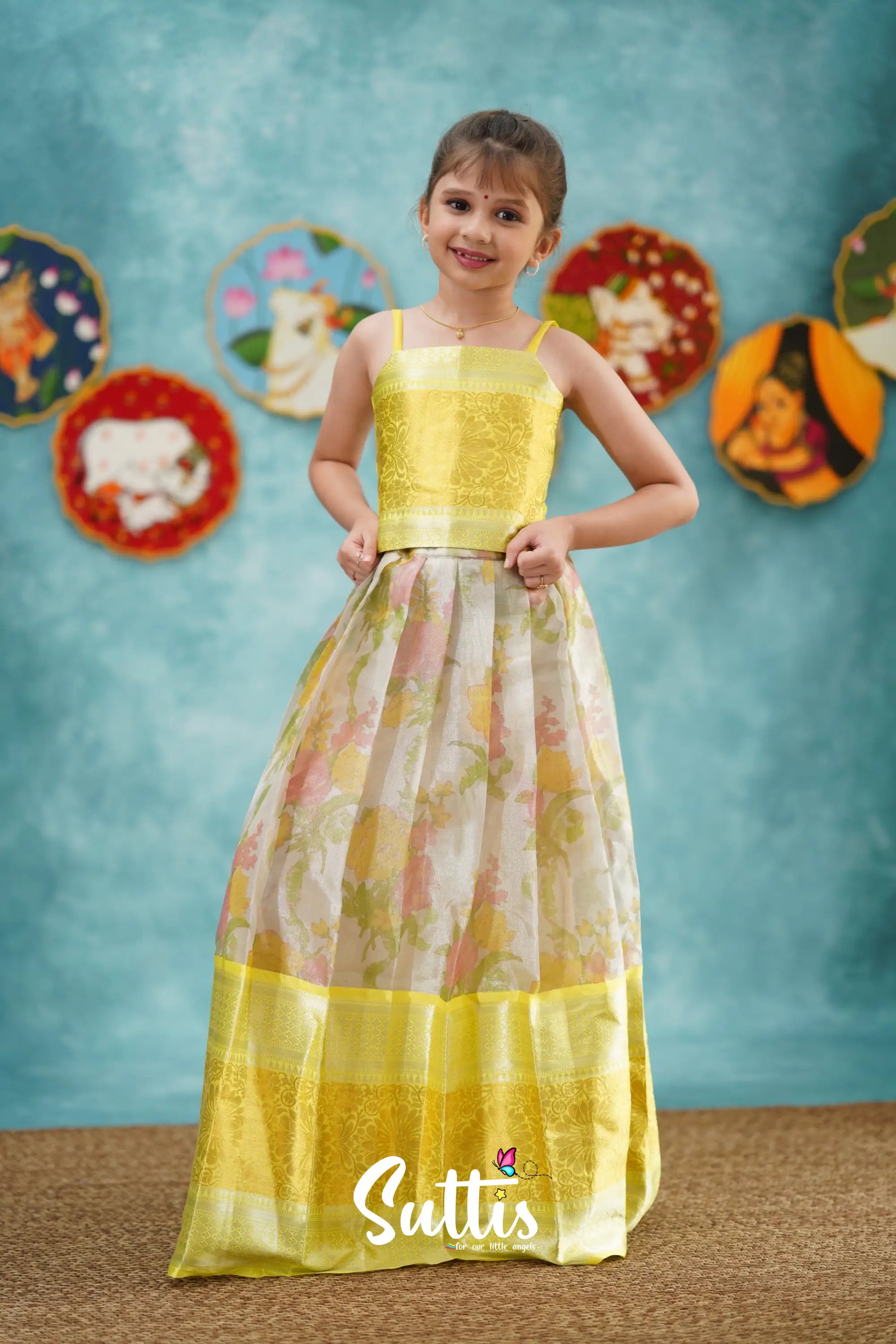 Izhaiyini - Yellow Organza Pavadai Sattai Kids-Suttis