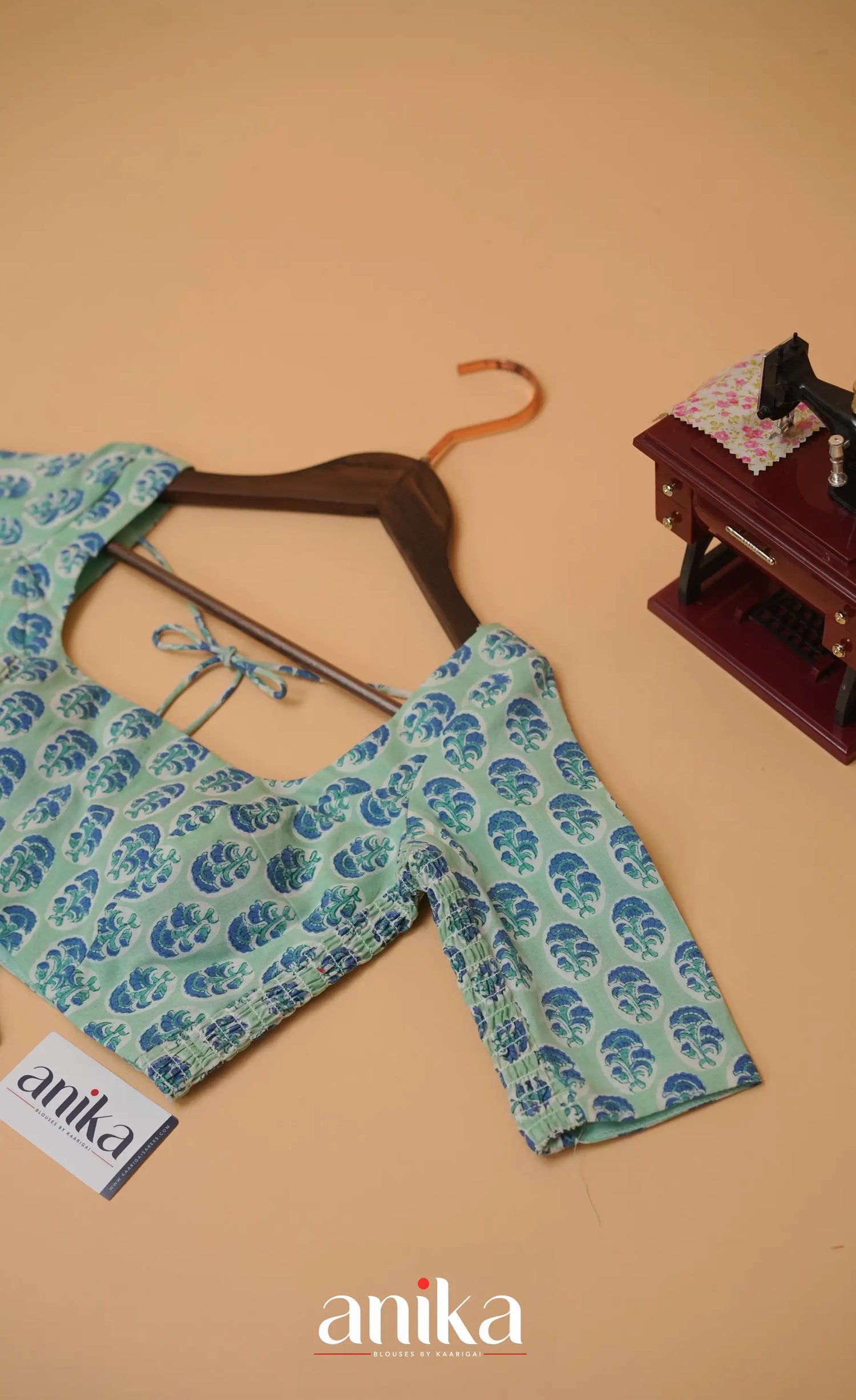Jaipur Hand Block Printed Stretchable Blouse - white shade