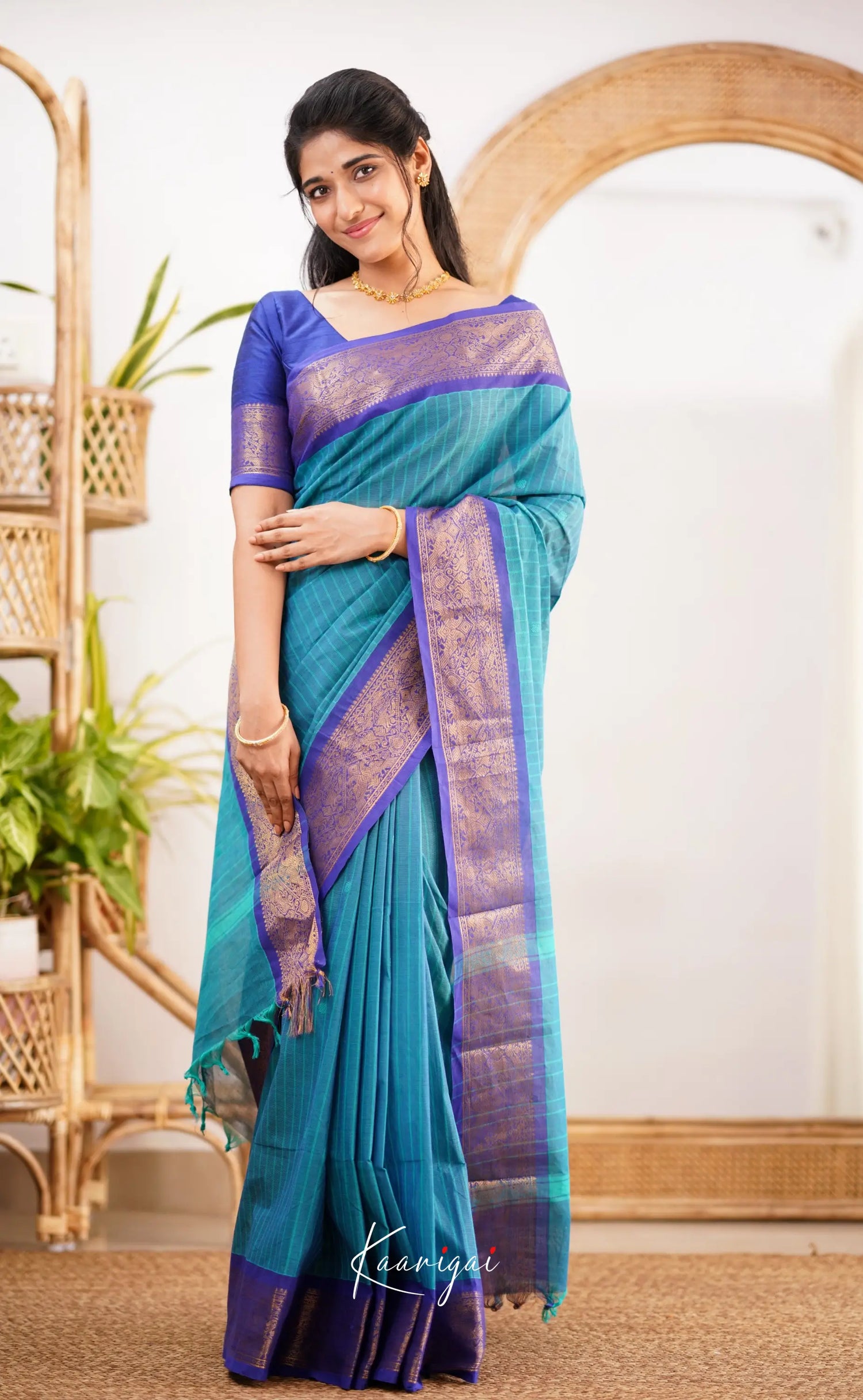 Kamakshi Light Blue Shade And Bright Tone Sarees