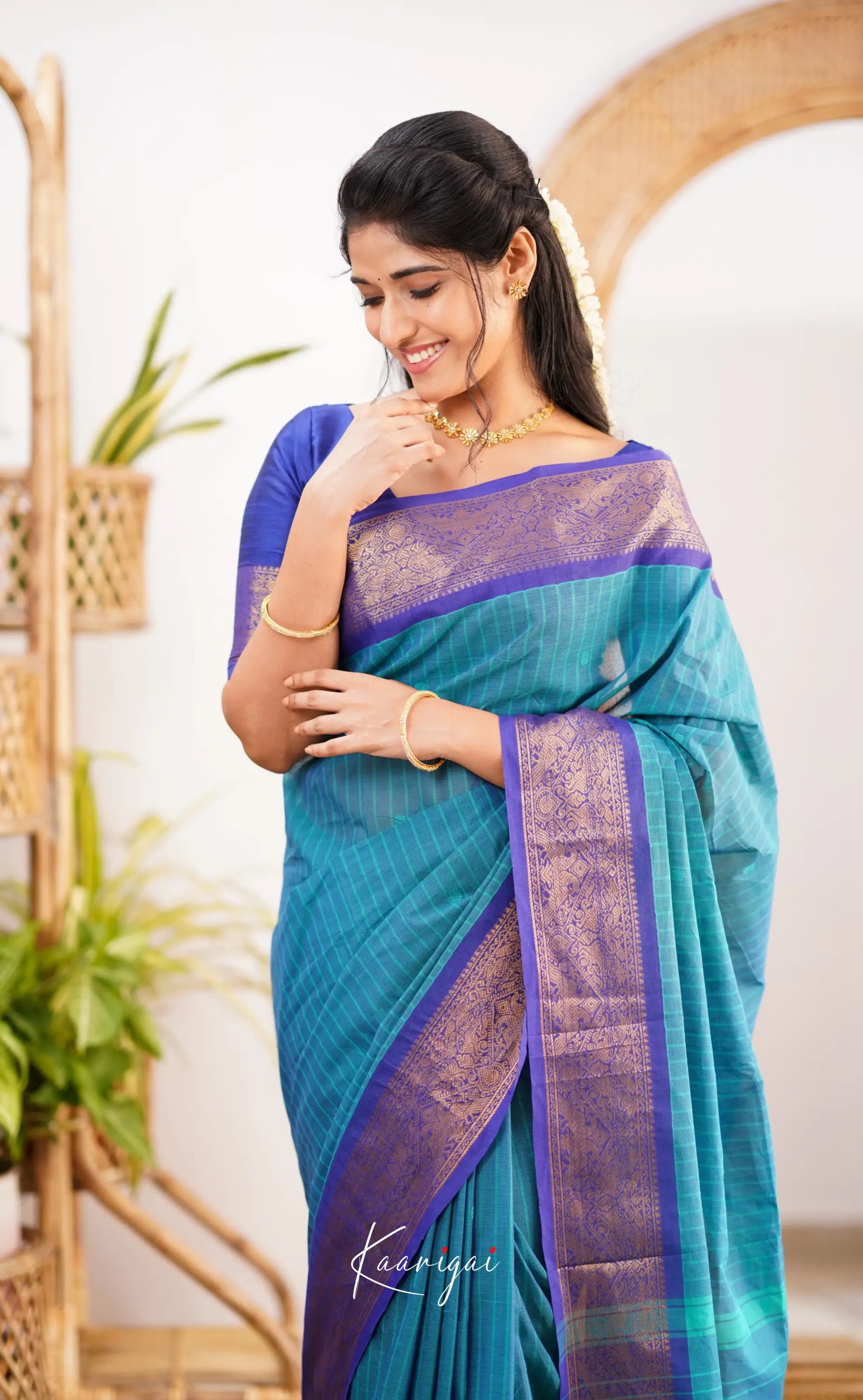 Kamakshi Light Blue Shade And Bright Tone Sarees