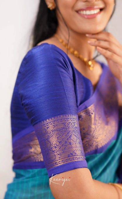 Kamakshi Light Blue Shade And Bright Tone Sarees