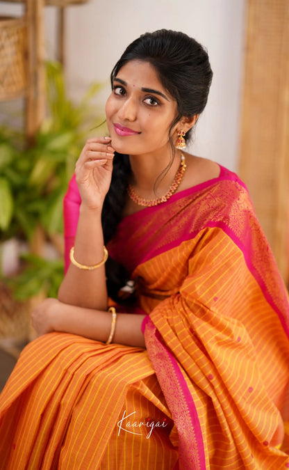 Kamakshi Orange Shade And Pink Tone Sarees